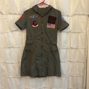 Leg Avenue Women's Top Gun Flight Costume Dress Halloween Maverick size M